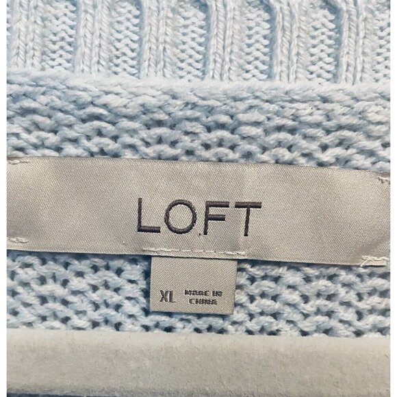 LOFT Sweater Womens XL Ombre Striped V Neck Long Sleeve Cotton Blend Beachy Boho - Picture 6 of 8